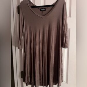fab'rik Taupe V-Neck Swing Tunic